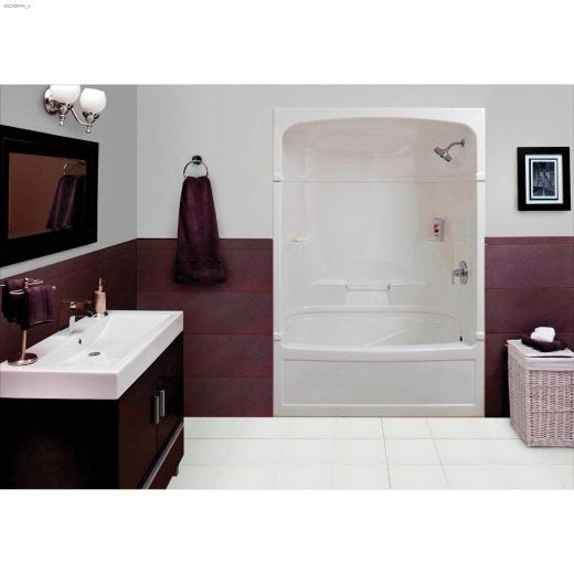 Empire White 3-Piece Right Hand Tub Shower
