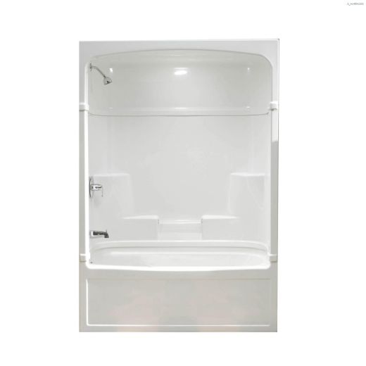 Empire White 3-Piece Left Hand Tub Shower