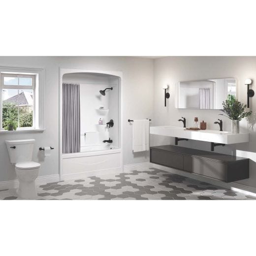 Liberty White 1-Piece Left Hand Tub Shower
