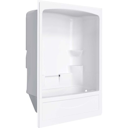 Douche de baignoire côté droit monobloc blanche Liberty