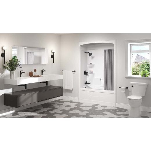 Douche de baignoire côté droit monobloc blanche Liberty