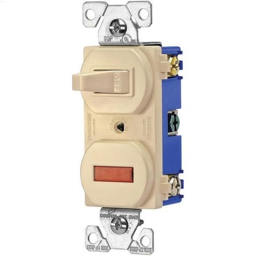 Toggle Switch With Pilot Light 15A 120V 1P