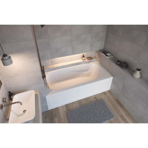Baignoire de trempage Phoenix côté gauche blanc brillant