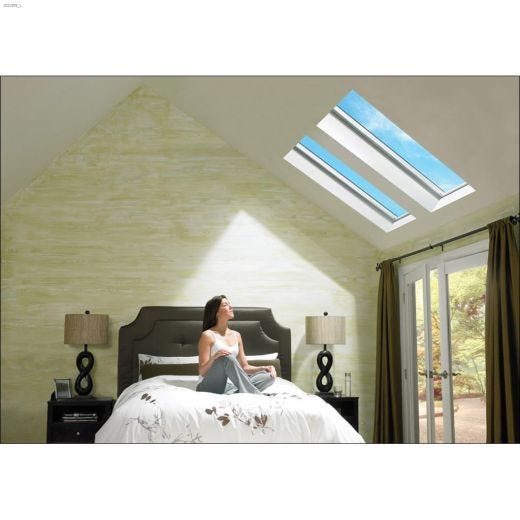 21-1\/2\" x 38-3\/8\" Grey Fixed Deck Mount Skylight