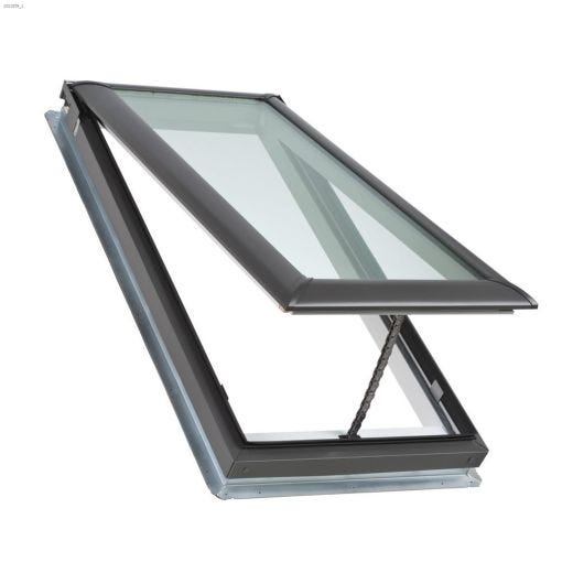 21-1\/2\" x 38-3\/8\" Grey Manual Vent Deck Mount Skylight