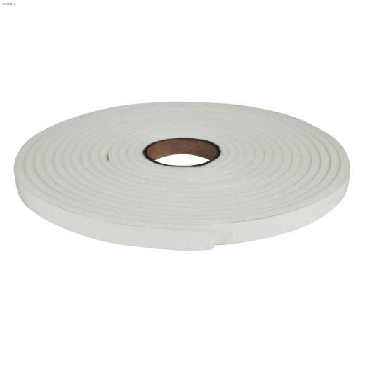 3\/8\" x 16.4' White Closed Cell Insulating Foam Tape