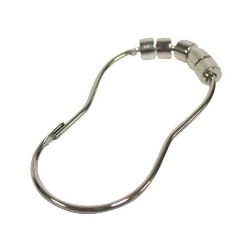 Crochet de rideau de douche rouleaux chrome, 12/pqt