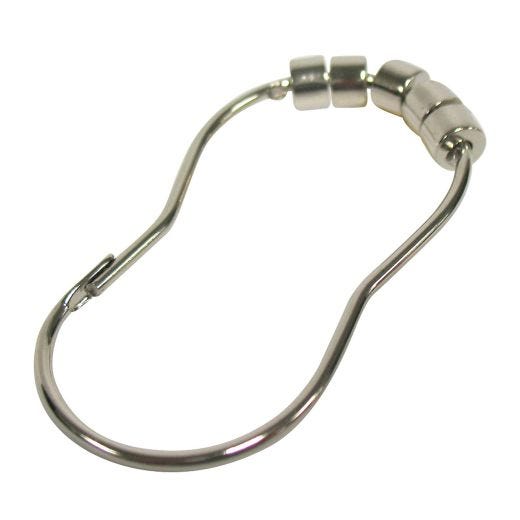 Crochet de rideau de douche rouleaux chrome, 12/pqt