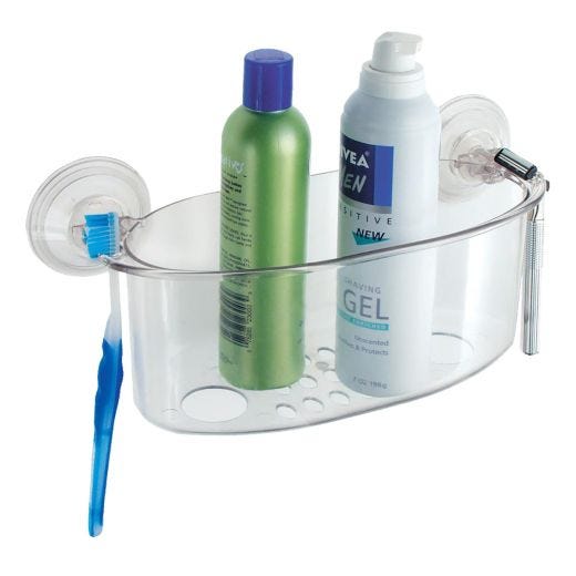 Panier de douche Power Lock® clair à ventouse