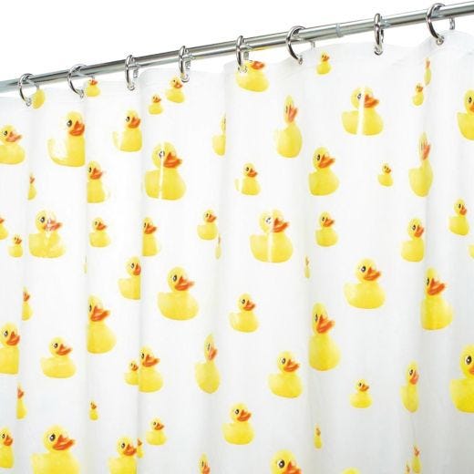 Rideau de douche pour enfants en PEVA jaune 72" x 72"