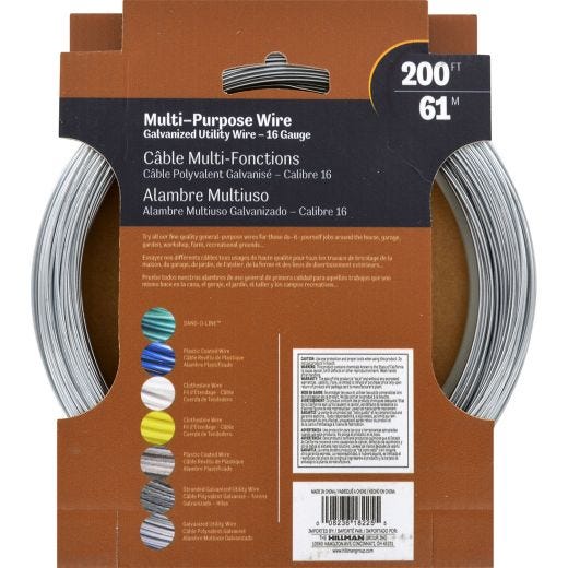 16 Gauge x 200' Galvanized Utility Solid Wire