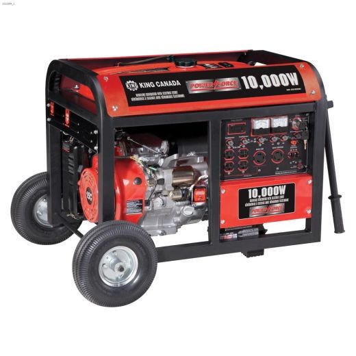 10000 Watt Electric Start Gasoline Generator With Wheel Kit