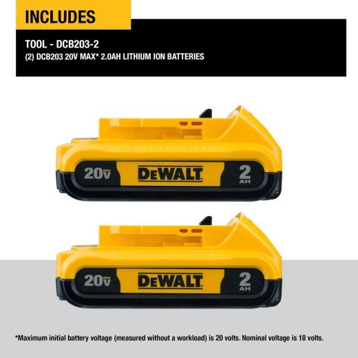 20V Lithium Ion Compact XR Battery-2/Pack