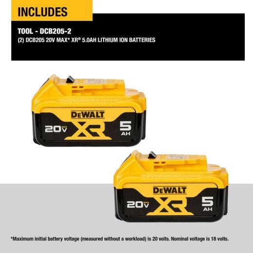20V 5 A/hr Premium XR Battery-2/Pack