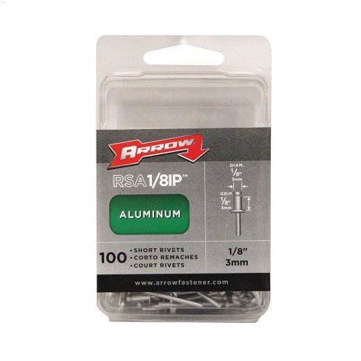 1\/8\" x 1\/8\" Aluminum Blind Short Pop Rivet-100 Pieces
