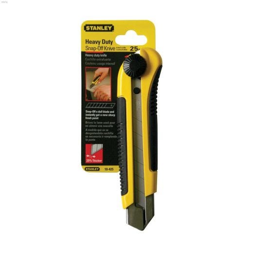 DynaGrip\u00ae 25 mm x 7\" Yellow\/Black Snap-Off Utility Knife