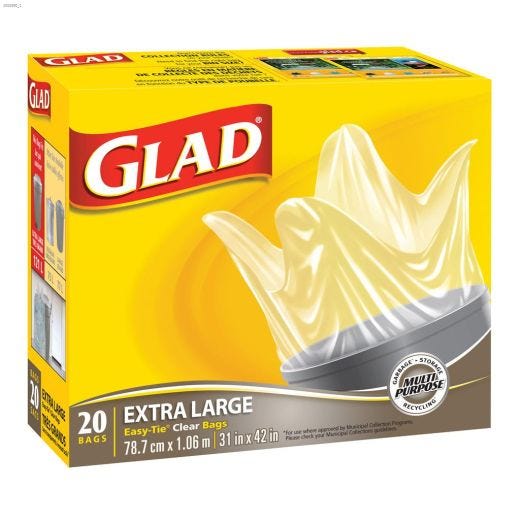 33 gal Clear Extra Large Garbage Bag-20\/Pack