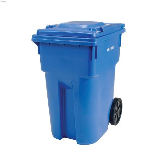 360 L Blue Garbage Can With Wheels