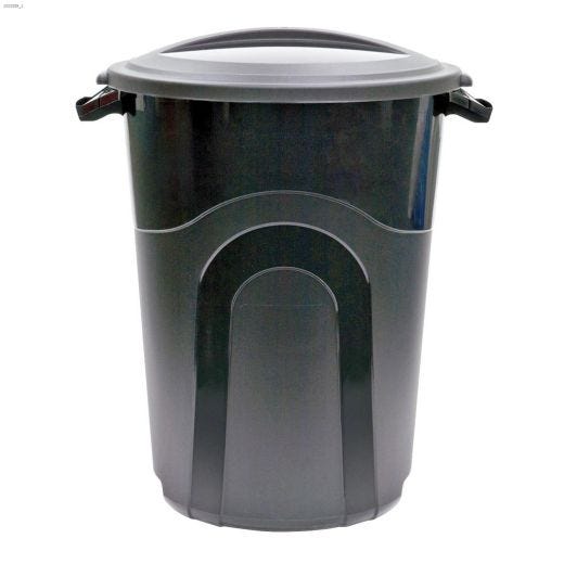 76 L Black Trash Can With Lid