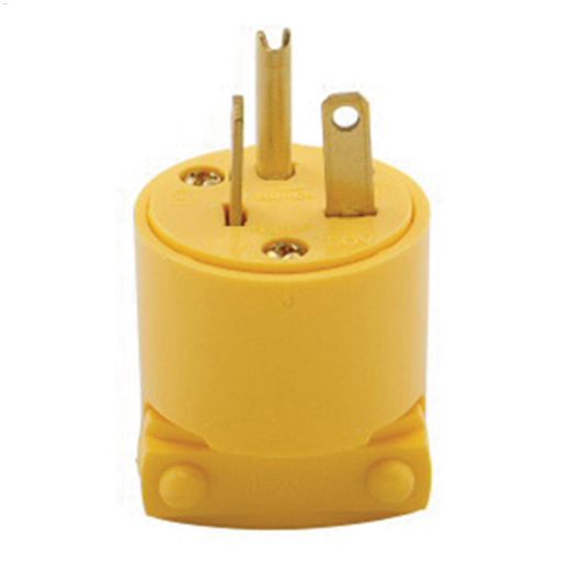 Yellow Straight Blade Plug 20A 250V 2P\/3W