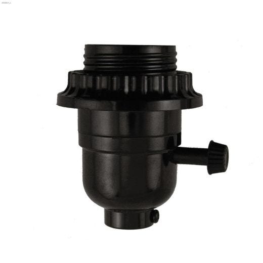 Black Phenolic Medium Base Turn Knob Socket With Screw Ring