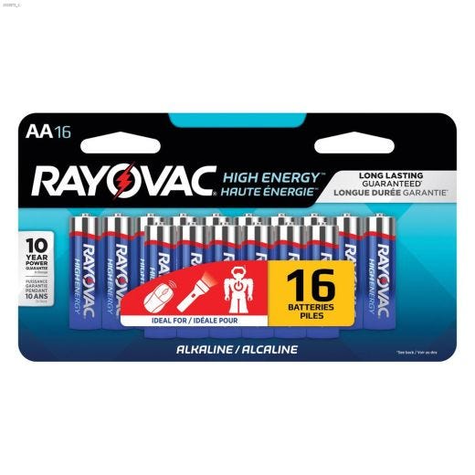 Rayovac Alkaline AA Battery-16\/Pack