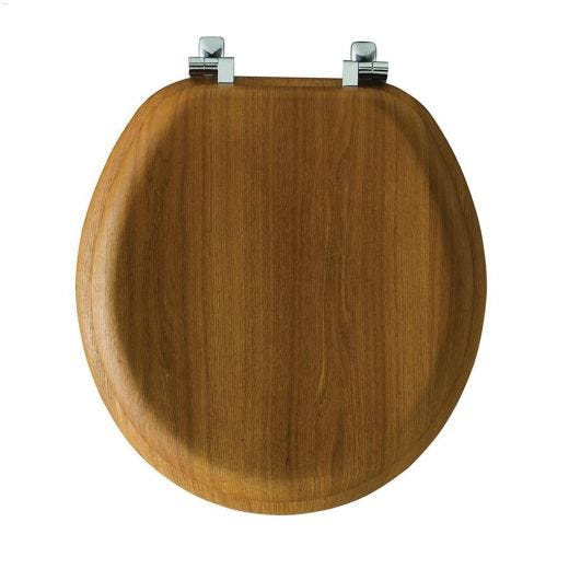 Round Molded Wood Natural Oak Veneer Toilet Seat With Chair