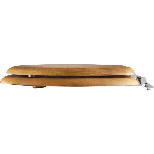 Siège de toilette rond, chaise bois moulé, placage chêne nat