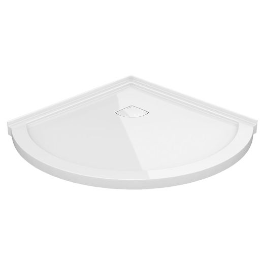 White Novara Arc Corner Shower Base