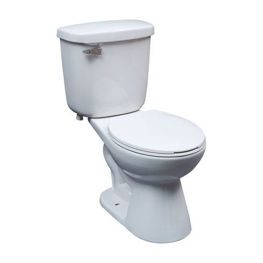 Saint John White 1.6 gpf Round Front 2-Piece Toilet