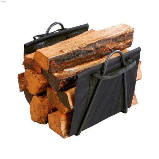 17\" x 16\" x 13\" Black Log Tote With Stand