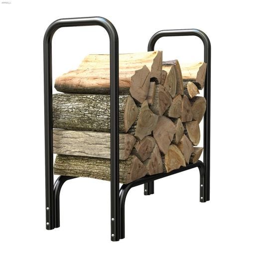 33\" x 2' x 13\" Black Log Rack