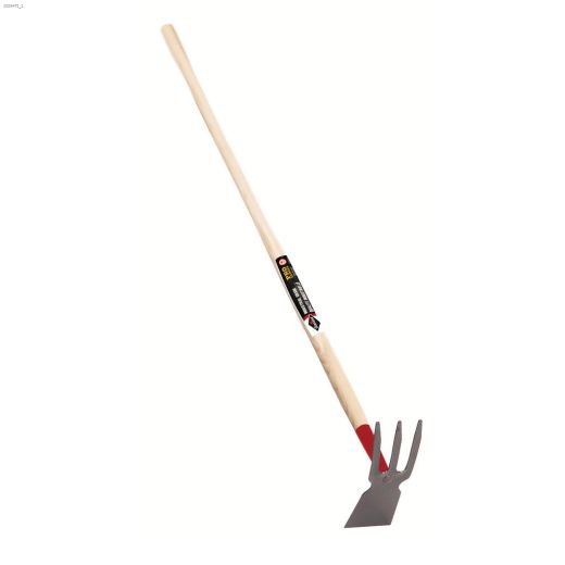 3 Tine Ash Handle Cultivator Combined With Hoe