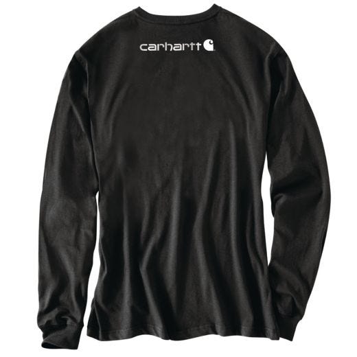 T-shirt manche long, coton Signature noir, homme 2TG