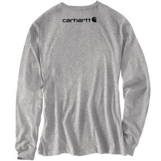 T-shirt manche long, coton Signature gris charbon, homme 2TG