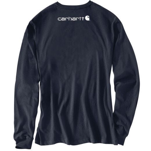 T-shirt manche long, coton Signature marine, homme M