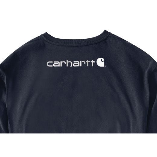 T-shirt manche long, coton Signature marine, homme M