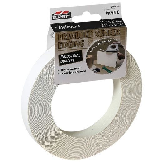 13/16" x 50' White Melamine Edgebanding