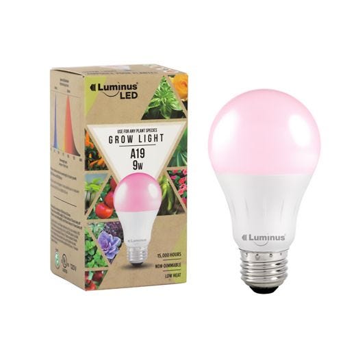 9w LED Clear Glass A19 Grow Light