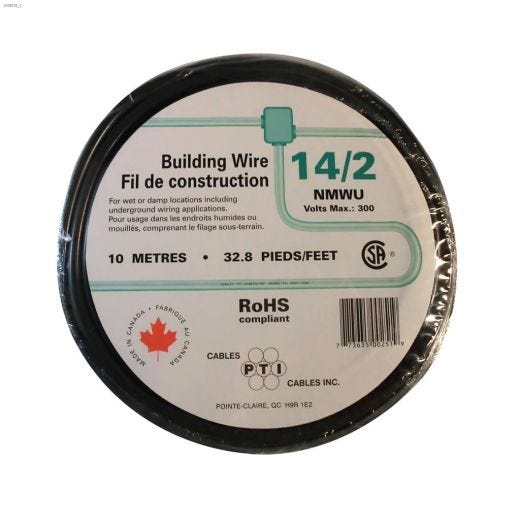 10m 14\/2 Black Wire