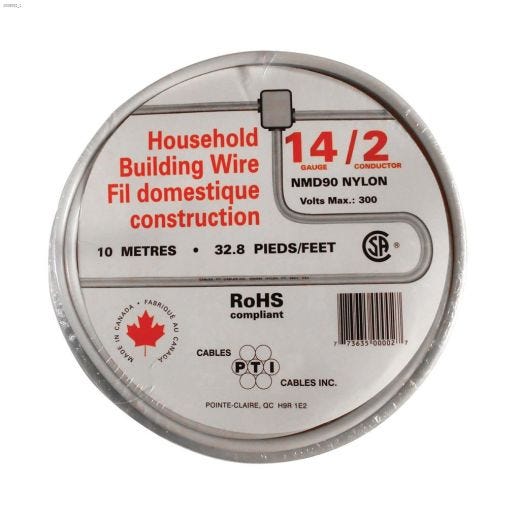 10m 14\/2 White Wire