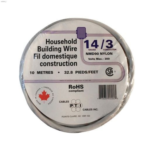 10m 14\/3 White Wire
