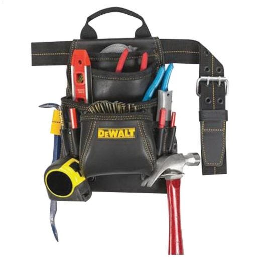 10-Pocket Carpenter's Top Grain Leather Nail & Tool Bag