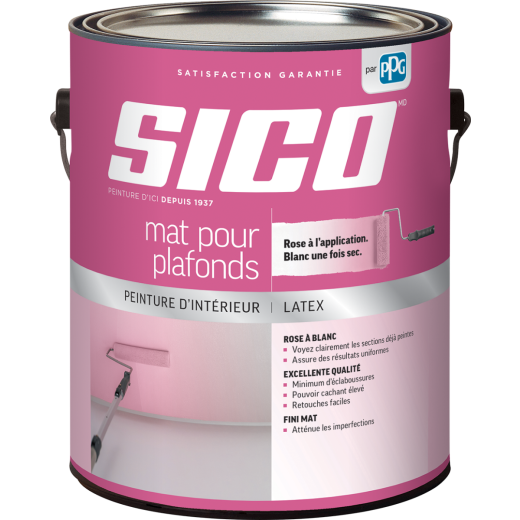Peinture intérieure au latex acrylique mat teinture rose 4L