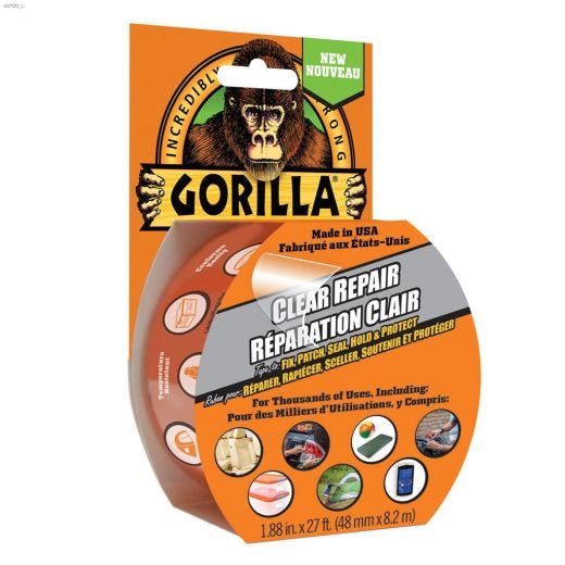 Gorilla\u00ae 1.88\" x 27' Clear Repair Tape