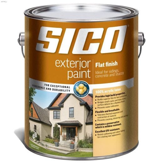 4 L 100% Acrylic Flat Exterior Latex Paint