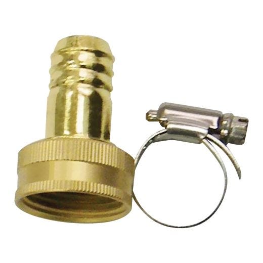 5/8" Brass Female Hose Repair Coupling with Clamp
