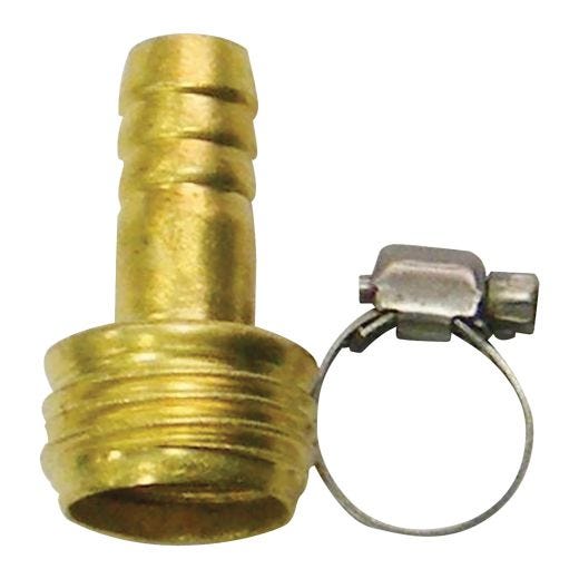 5/8" Brass Male Hose Repair Coupling with Clamp