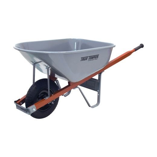 True Temper Contractor Steel-Tray Wheelbarrow