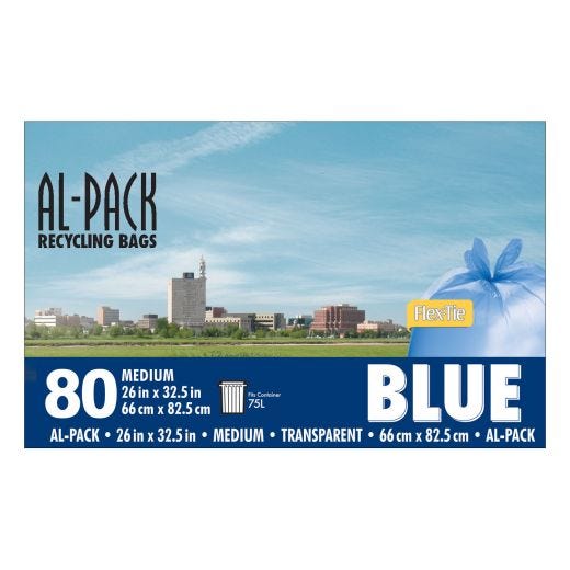 26" x 32.5" Blue Recycling Bags-80/Pack